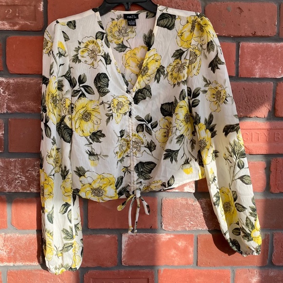 Rue21 Tops - Yellow Floral Blouse